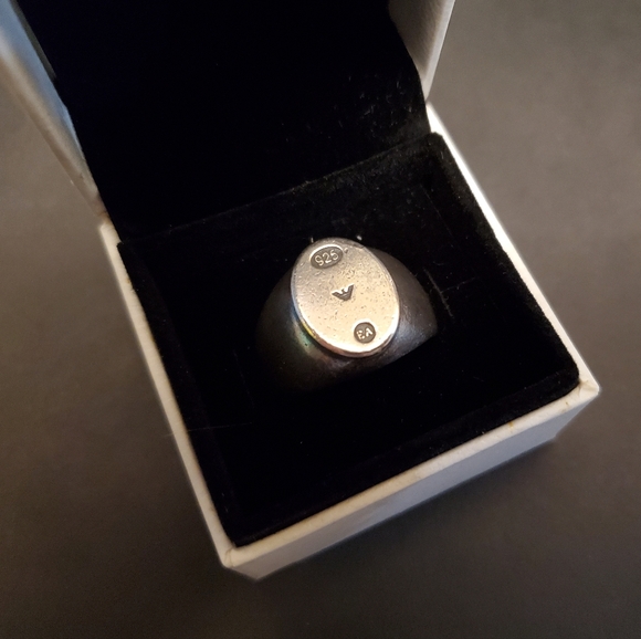 Emporio Armani Sterling Silver Signet Ring - Picture 10 of 11